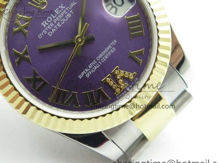Dial BP Oyster Bracelet on YG Best Purple Maker 31mm Edition Roman 278273 SS Datejust YG SS 0203